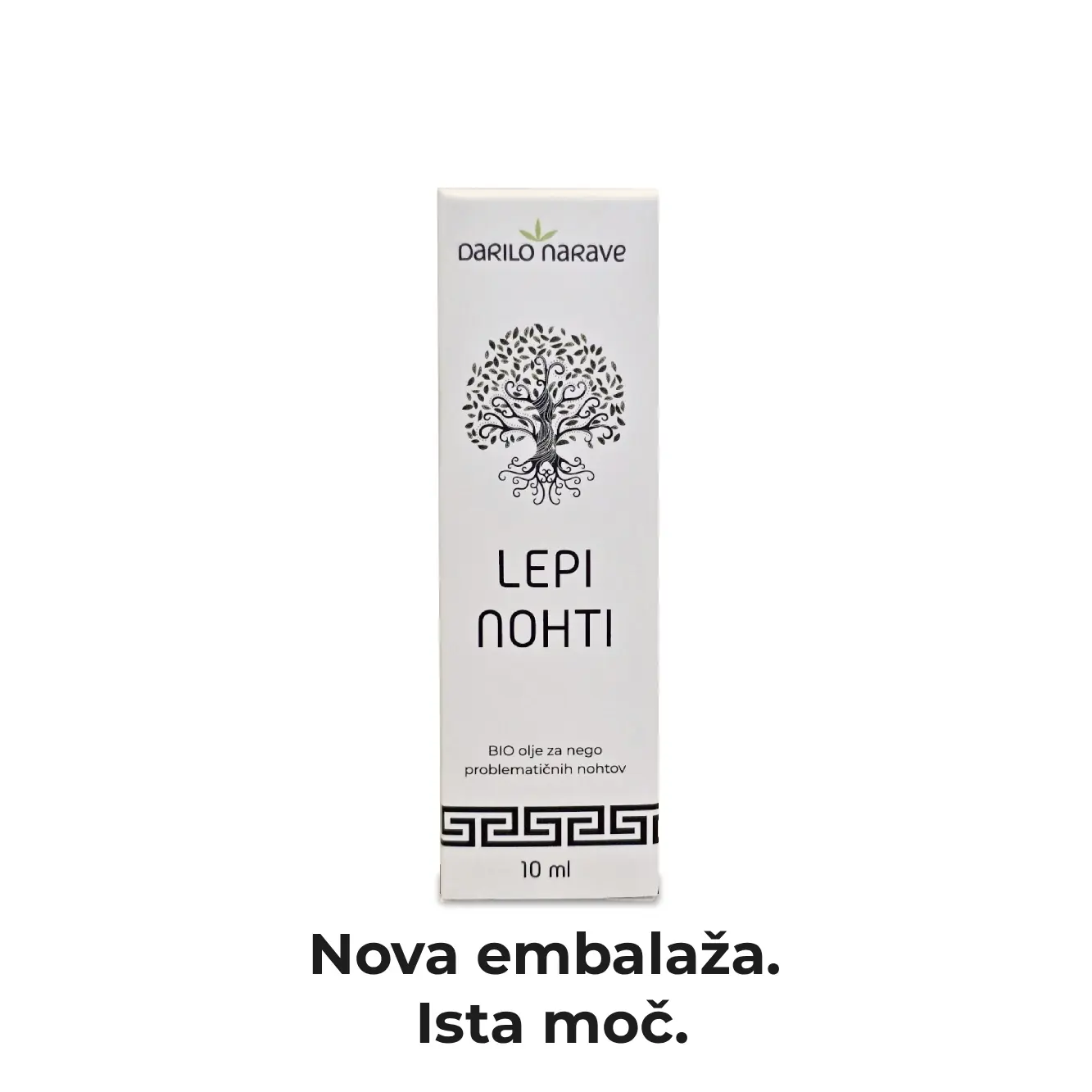 Izdelek Lepi nohti v svoji novi embalaži.