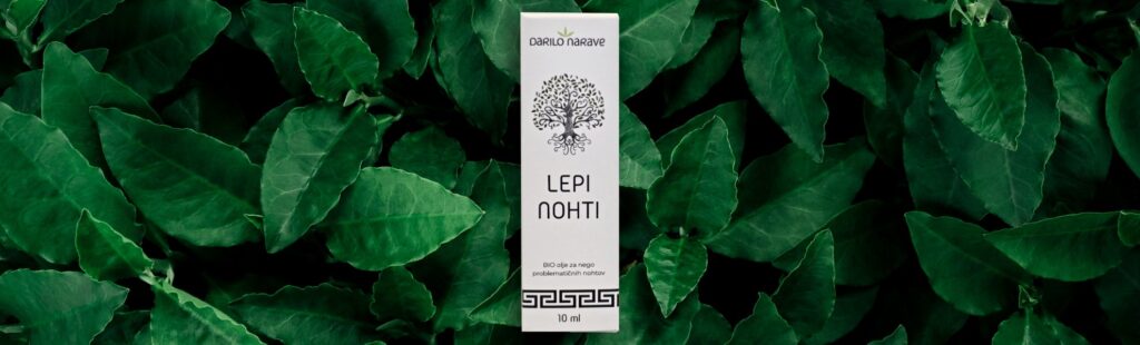 Lepi nohti za lepe nohte v objemu listov narave